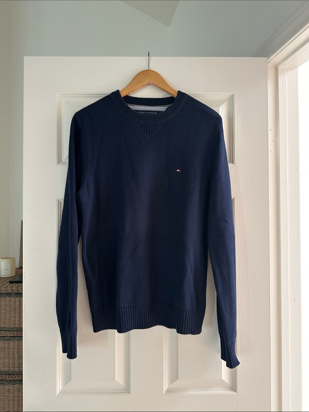Tommy Hilfiger Navy Crewneck Cotton Sweater